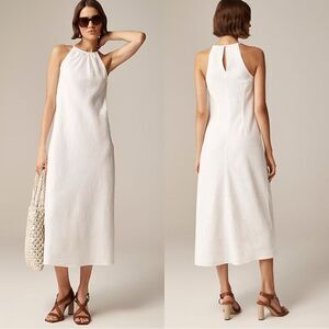 NWT J Crew High-neck midi dress in linen